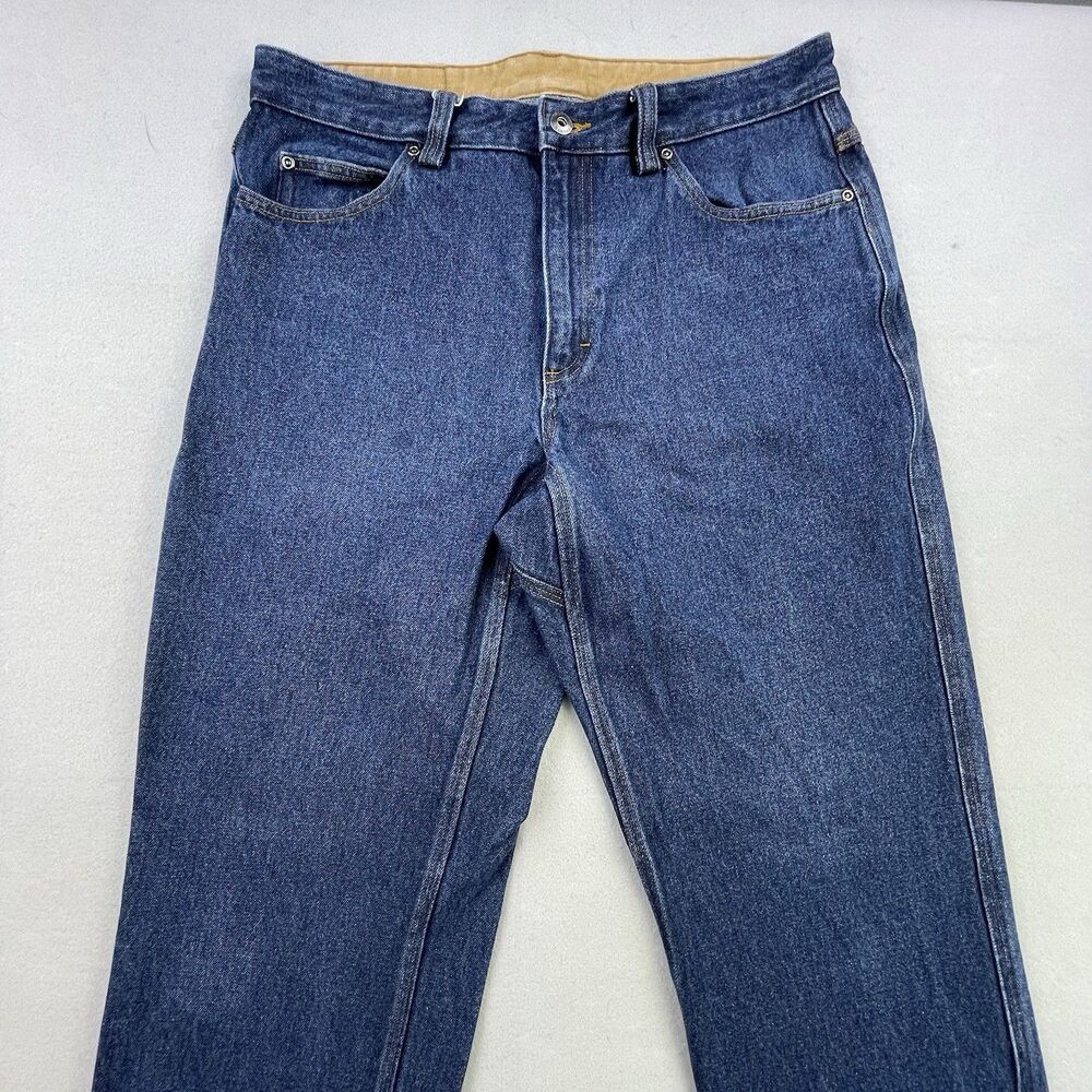 Duluth Trading Jeans Mens 34x30 Blue Dark Wash Relaxed Fit Denim Cotton